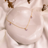 Pink Amethyst Gold Filled Link Chain Necklace