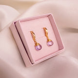 Pink Amethyst Classic Huggies