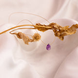 The Floating Crystal Necklace: Amethyst Teardrop