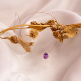 The Floating Crystal Necklace: Amethyst Teardrop
