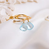 Aquamarine Drop Hoops