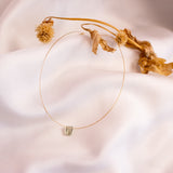 The Floating Crystal Necklace: Green Amethyst Octagon