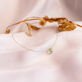 The Floating Crystal Necklace: Green Amethyst Octagon