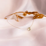 The Floating Crystal Necklace: Green Amethyst Octagon