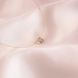 The Floating Crystal Necklace: Green Amethyst Octagon