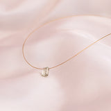 The Floating Crystal Necklace: Green Amethyst Octagon