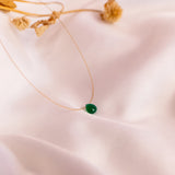 The Floating Crystal Necklace: Green Onyx