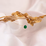 The Floating Crystal Necklace: Green Onyx