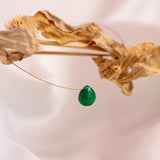 The Floating Crystal Necklace: Green Onyx
