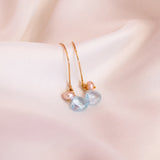 Aquamarine and Pink Pearl Gold Filled Lilibet Hooks