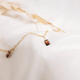 Garnet Gold Filled Link Chain Necklace