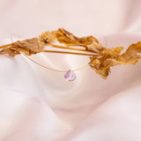 The Floating Crystal Necklace: Pink Amethyst