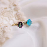 Poseidon Aqua Sterling Silver Ring