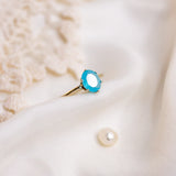 Poseidon Aqua Sterling Silver Ring