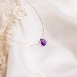 The Floating Crystal Necklace: African Amethyst