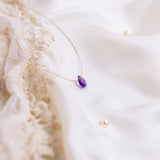 The Floating Crystal Necklace: African Amethyst