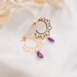 Amethyst Lotus Studs