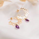 Amethyst Lotus Studs