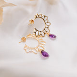 Amethyst Lotus Studs