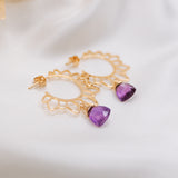 Amethyst Lotus Studs