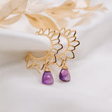 Amethyst Lotus Studs