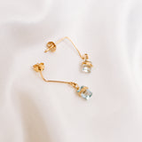 Aquamarine Gold Filled Emaline Studs