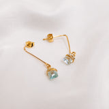 Aquamarine Gold Filled Emaline Studs