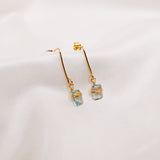 Aquamarine Gold Filled Emaline Studs