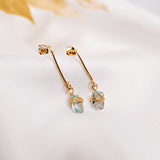 Aquamarine Gold Filled Emaline Studs