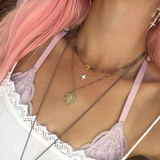 Mother of Pearl Star Floating Crystal Necklaces