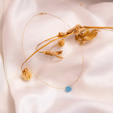 The Floating Crystal Necklace: Ocean Chalcedony