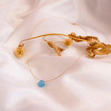 The Floating Crystal Necklace: Ocean Chalcedony