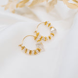 Herkimer Diamond Gold Filled Hoops