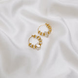 Herkimer Diamond Gold Filled Hoops