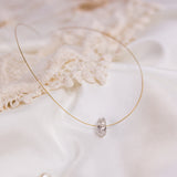 The Floating Crystal Necklace: Herkimer Diamond