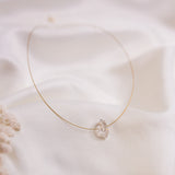 The Floating Crystal Necklace: Herkimer Diamond