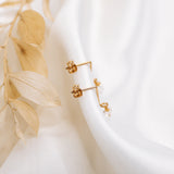 Herkimer Diamond Gold Filled Emaline Studs