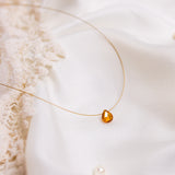 The Floating Crystal Necklace: Hessonite Garnet