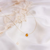 The Floating Crystal Necklace: Hessonite Garnet