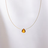 The Floating Crystal Necklace: Hessonite Garnet