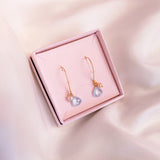 Aquamarine and Pink Pearl Gold Filled Lilibet Hooks