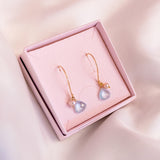 Aquamarine and Pink Pearl Gold Filled Lilibet Hooks