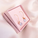 Aquamarine and Pink Pearl Gold Filled Lilibet Hooks