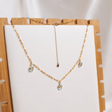 Aquamarine Gold Filled Link Chain Necklace