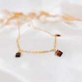 Garnet Gold Filled Link Chain Necklace