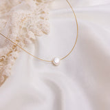 The Floating Crystal Necklace: Pearl