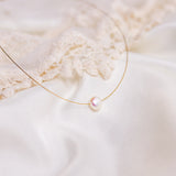 The Floating Crystal Necklace: Pearl