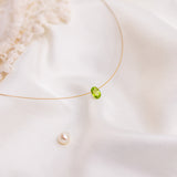 The Floating Crystal Necklace: Peridot