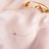 The Floating Crystal Necklace: Pink Amethyst