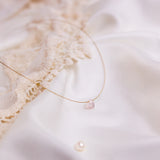 The Floating Crystal Necklace: Rose Quartz